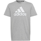 adidas T-Shirt Kinder ‒ Grau mit weissem Logo Cotton T-Shirt HR6379 Regular Fit 9_10Y