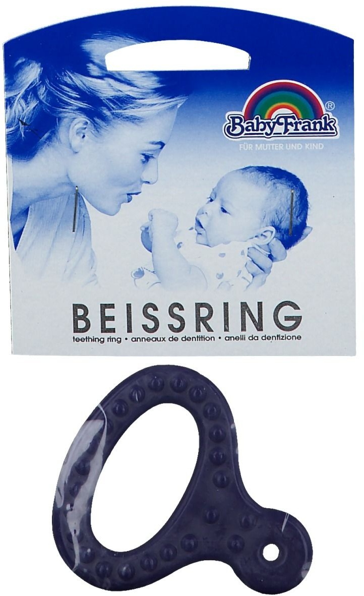 Baby-Frank® Beissring mit Griff blau