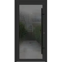 PREMIUM Aluminium-Glas Haustür "FELINA" 90 mm BLACKLINE flächenbündig Anthrazit Eisenglimmer DB 703 innen öffnend DIN rechts