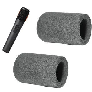 Defean Pop-Filter für Mikrofone, kompatibel mit Fifine Amplitank K688 Mikrofon, Ersatz-Windschutzscheibe, beflockter Schaumstoff, Zylinderform, Grau, 2 Stück