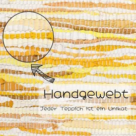 OTTO home Teppich OTTO HOME "Bente", gelb (gelb mix), B:60cm H:10mm L:110cm, Baumwolle, Polyester, Teppiche, Teppich, Handweb Teppich, 90% Baumwolle, handgewebt, Scandi