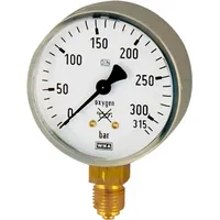 Riegler Manometer Sauerstoff, G 1/4 radial unten, 0 -