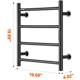 Vevor Handtuchwärmer mit 4 Stangen, wandmontierter beheizter Handtuchhalter für Badezimmer, IPX5 wasserdichter Handtuchwärmer mit Timer und Led-anzeige, Handtuchwärmer mit 5 einstellbaren -