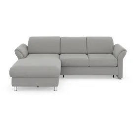 sit&more Ecksofa SIT & MORE "Apulia L-Form", silber, B:250cm H:78cm T:185cm, Webstoff (100% Polyester);Struktur weich (90% Polyester, 10% Polyamid);Luxus-Microfaser Euphoria (100% Polyester);Samtoptik (100% Polyester), Sofas, Ecksofa, wahlweise Bettfunktion,