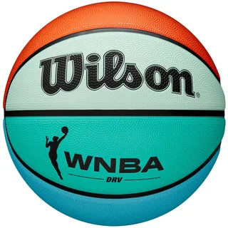 Wilson WNBA DRV Bright Outdoor Basketball, 6, Orange/Teal