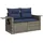 vidaXL Gartensofa-Set mit Kissen, grau, Polyrattan