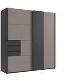 möbel-direkt.de Schwebetürenschrank Coburg 180 x 198 x 65 cm Grau