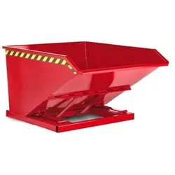 Schüttgut-Kippbehälter aus Stahl, 1000 Liter Volumen, rot