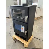Verso Kaminofen mit Backfach Inox Verso F Holzofen 9 kW Kamin Ofen Holz Mehrfachbelegung Heizofen - Schwarz