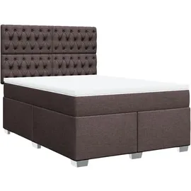 vidaXL Boxspringbett 140 x 200 cm Dunkelbraun