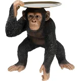 Kare Deko Figur Butler Playing Chimp, Schwarz, Accessoire, Tiermotiv, Kaffeetisch, Sofatisch, Nachttisch 52x45x36 cm (H/B/T)