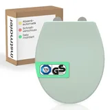 instmaier Helma | Toilettendeckel mit Absenkautomatik | Trendfarbe Salbei | TÜV geprüft | Ovale Form | Toilettensitz aus Duroplast | Quick Release Funktion | Antibakteriell