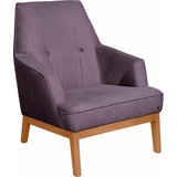 TOM TAILOR HOME Sessel »COZY«, im Retrolook, mit Kedernaht und Knöpfung, Füße Buche natur lila