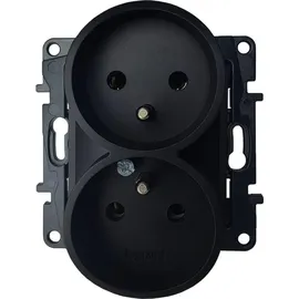 Legrand Doppelsteckdose mit Erdung 2x 2P+E schwarz 1 St.