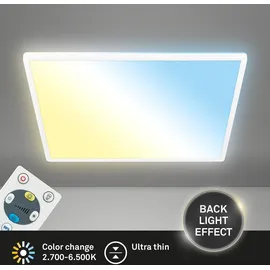 Briloner LED Deckenlampe flach Deckenleuchte Fernbedienung, dimmbar, CCT Wohnzimmer - Weiß