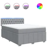 vidaXL Boxspringbett 140 x 200 cm Hellgrau