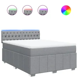 vidaXL Boxspringbett 140 x 200 cm Hellgrau