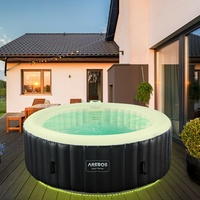 AREBOS Whirlpool | In & Outdoor |⌀ 208 cm | LED-Beleuchtung | mit Heizung | Rund