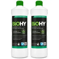 BiOHY Bodenreiniger für Wischroboter, Bio Reiniger, Bodenwischpflege, Nicht schäumender Bodenreiniger 2er Pack (2 x 1 Liter Flasche)