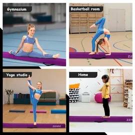 ZERRO CCLIFE Schwebebalken für Zuhause Kinder, 240cm Balken Turnen Faltbare, Turnbalken Gymnastik Balance, Lila