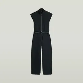 G-Star Soft Sculpt Jumpsuit aus Viskose-Mix mit Reißverschluss und Gürtel, Dunkelblau, - XS