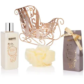 Brubaker Cosmetics 6-teilig Pflegeset - Winter Wonder - Beauty Geschenkset mit Vanille Duft - inkl. Glitzer Schlitten Gold