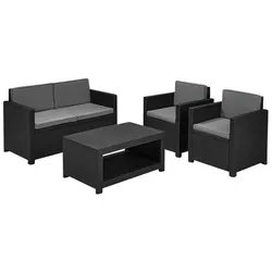 ALLIBERT Loungeset »Monaco«, 4 Sitzplätze, Kunststoff, inkl. Auflagen - grau