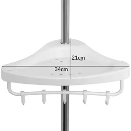 DEUBA Deuba® Teleskop Duschablage ohne Bohren 4 Ablagen 92-306 cm höhenverstellbar Edelstahl silber Duschregal Teleskopregal Bad Regal Eckregal Duschkorb