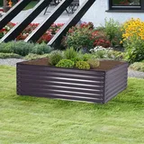 Floraworld Hochbeet Welle 150 x 60 x 60 cm Anthrazit