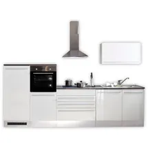 BASIC by Balculina Küchenzeile Jazz 320 cm weiß hochglanz