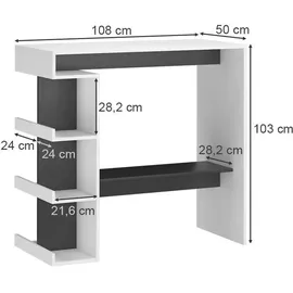 Vicco Bartisch Dana Weiß Anthrazit Ablage Fächer Regal