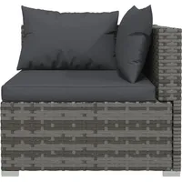 vidaXL Polyrattan Lounge-Sofa grau inkl. Kissen 317511