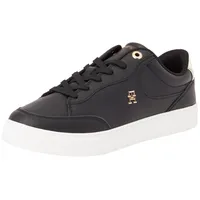 Tommy Hilfiger Damen Essential CHIC Court Sneaker FW0FW08322 Sneakers, Black, 36 EU