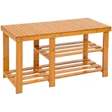 Tectake Schuhbank mit getrenntem Abteil, 87 x 28 x 45,5 cm