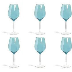 Excelsa Set Von 6 Gläser Color Wine Glas 7,5X7,5X23 Cm Blau