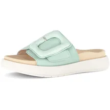 Gabor Pantolette GABOR, Damen, Gr. 37, grün, Nappaleder, Schuhe Pantolette, Plateau, Schlupfschuh, Sommerschuh mit großer Zierschnalle