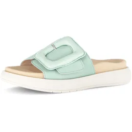 Gabor Pantolette GABOR, Damen, Gr. 37, grün, Nappaleder, Schuhe Pantolette, Plateau, Schlupfschuh, Sommerschuh mit großer Zierschnalle
