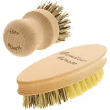 Text: 2-teiliges Reinigungs-Set: Topfbürste & Scheuerbürste spitz-rund