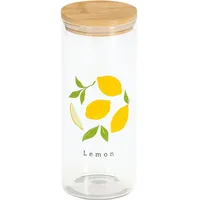 Zeller 6x Zeller Present Vorratsglas Lemon mit Bambusdeckel 1150