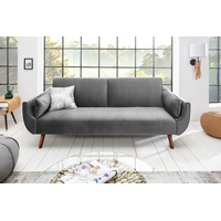 riess-ambiente Schlafsofa DIVANI 220cm silbergrau / braun, Einzelartikel 1 Teile, Wohnzimmer · Samt · 3-Sitzer · Couch mit Bettfunktion · Retro Design grau|silberfarben