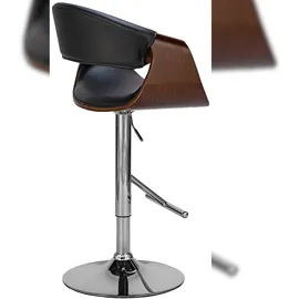 CLP 2er Set Barhocker Foley Kunstleder I Tresenhocker Mit Lehne Und Armlehne I Höhenverstellbarer Holzsitz, Kunstlederbezug