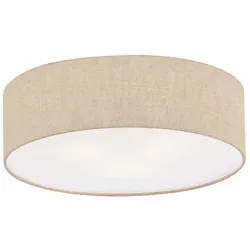 Deckenleuchte Deckenlampe Wohnzimmerleuchte Leinen sand Flurleuchte rund 40 cm