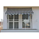 Angerer Klemmmarkise Standard mit Handkurbel, Terrasse/Balkon, Montage ohne Bohren, Made in Germany, Kunststoff-Bezug, UV-beständig, höhenverstellbar, wasserabweisend, 400 cm Hellgrau-Dunkelgrau