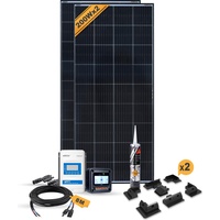 Enjoy solar, Solaranlage, Wohnmobil Monokristallin Set - 400W/12V Basic (ABS schwarz) (200 W)