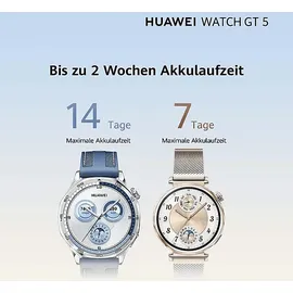 Huawei Watch GT 5 41 mm Gold Lederarmband Weiß + Freebuds 5i