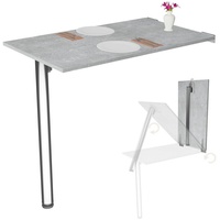 KDR Produktgestaltung Klapptisch »Wandklapptisch Esstisch Küchentisch Schreibtisch Wand Tisch Klappbar«, Beton silberfarben