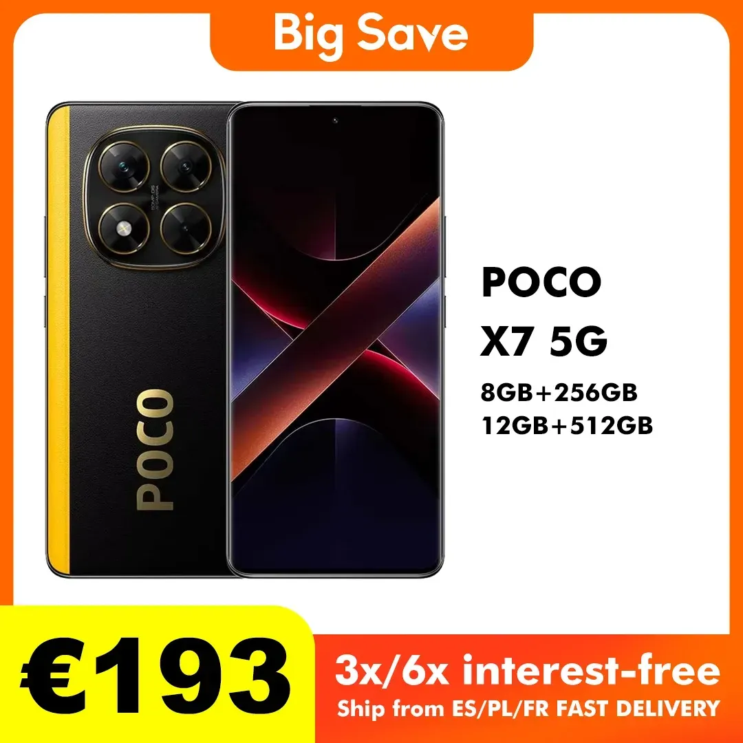 Poco X7 Global Version Smartphone Dimensity 7300-Ultra 6,67'' 1,5K Amoled gebogenes Display 45W Turbo Charging Nfc