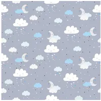 Profhome Grafik Tapete Kindertapete 0,53 m x 10 m 5,33 m2 Blau/Grau/Weiß 381252-GU