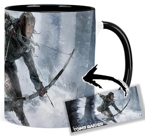 Rise Of The Tomb Raider Lara Croft A Tasse Innen & Henkel Schwarz Keramikbecher Mug