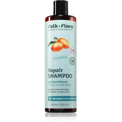 Folk & Flora Sea Buckthorn erneuerndes Shampoo für gefärbtes und geschädigtes Haar 400 ml